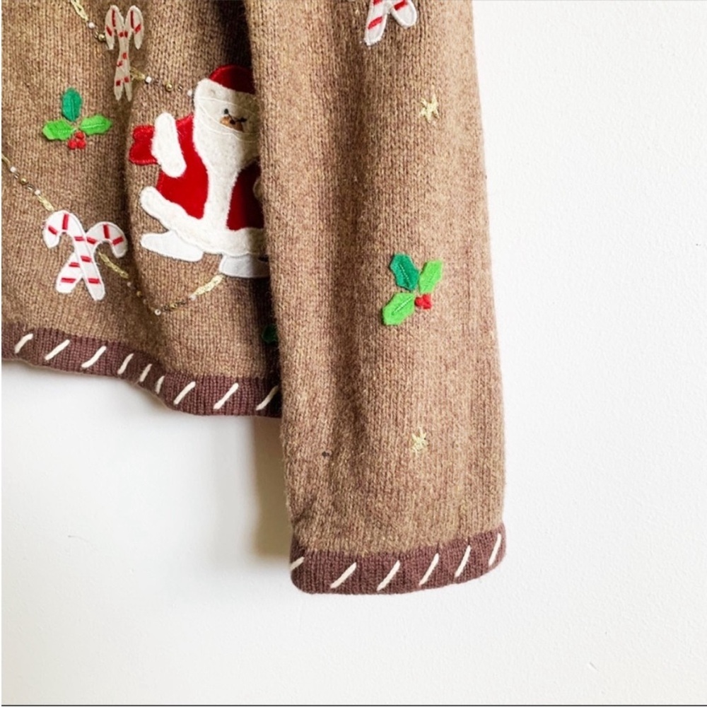 Reference Point Wool Blend Christmas Cardigan Med… - image 3